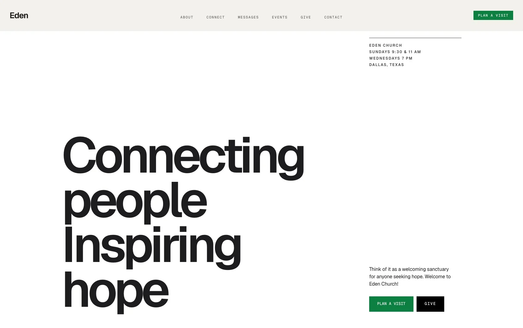 Eden homepage